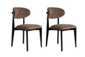 Set scaune 2 piese, Wayland, Lionte, Lemn, Maro / Negru