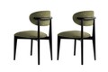 Set scaune 2 piese, Wayland, Lionte, Lemn, Verde/Negru