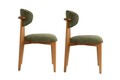 Set scaune 2 piese, Wayland, Lionte, Lemn, Verde / Stejar închis