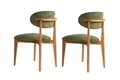 Set scaune 2 piese, Wayland, Lionte, Lemn, Verde / Stejar închis