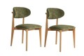 Set scaune 2 piese, Wayland, Lionte, Lemn, Verde / Stejar deschis