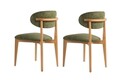 Set scaune 2 piese, Wayland, Lionte, Lemn, Verde / Stejar deschis