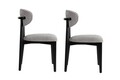 Set scaune 2 piese, Wayland, Lionte, Lemn, Gri/Negru