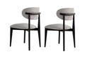 Set scaune 2 piese, Wayland, Lionte, Lemn, Gri/Negru