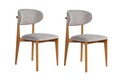 Set scaune 2 piese, Wayland, Lionte, Lemn, Gri / Stejar închis