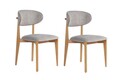 Set scaune 2 piese, Wayland, Lionte, Lemn, Gri / Stejar deschis