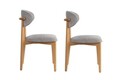 Set scaune 2 piese, Wayland, Lionte, Lemn, Gri / Stejar deschis