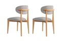 Set scaune 2 piese, Wayland, Lionte, Lemn, Gri / Stejar deschis