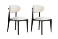 Set scaune 2 piese, Wayland, Lionte, Lemn, Alb/Negru