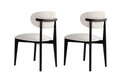 Set scaune 2 piese, Wayland, Lionte, Lemn, Alb/Negru