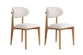 Set scaune 2 piese, Wayland, Lionte, Lemn, Stejar alb/închis