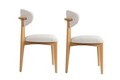 Set scaune 2 piese, Wayland, Lionte- White, Stejar deschis, Lemn, Alb / Stejar deschis