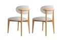 Set scaune 2 piese, Wayland, Lionte- White, Stejar deschis, Lemn, Alb / Stejar deschis