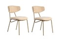 Set scaune 2 piese, Wayland, Nancy, Lemn, Bej / Auriu