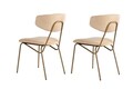 Set scaune 2 piese, Wayland, Nancy, Lemn, Bej / Auriu