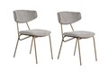 Set scaune 2 piese, Wayland, Nancy, Lemn, Gri / Auriu