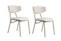 Set scaune 2 piese, Wayland, Nancy, Lemn, Alb/Auriu