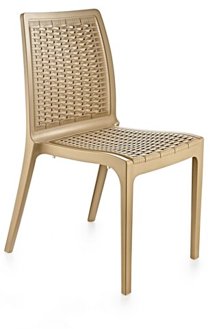 Scaun, Okko, Rattan, 57x85x46 cm, Polipropilena, Bej desert