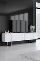 Comoda TV, Bexley, Luxe, 180x30x50 cm, PAL, Alb / Argintiu