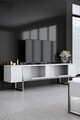 Comoda TV, Bexley, Luxe, 180x30x50 cm, PAL, Alb / Argintiu