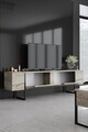 Comoda TV, Bexley, Luxe, 180x30x50 cm, PAL, Travertin / Negru