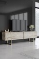 Comoda TV, Bexley, Luxe, 180x30x50 cm, PAL, Travertin / Auriu