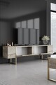 Comoda TV, Bexley, Luxe, 180x30x50 cm, PAL, Travertin / Auriu
