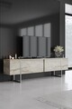 Comoda TV, Bexley, Luxe, 180x30x50 cm, PAL, Travertin / Argint
