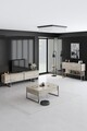 Comoda TV, Bexley, Luxe, 180x30x50 cm, PAL, Travertin / Argint