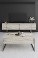 Comoda TV, Bexley, Luxe, 180x30x50 cm, PAL, Travertin / Argint
