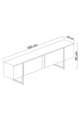 Comoda TV, Bexley, Luxe, 180x30x50 cm, PAL, Travertin / Argint
