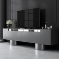Comoda TV, Bexley, Bohem, 180x50x30 cm, PAL, Antracit / Argintiu