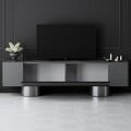Comoda TV, Bexley, Bohem, 180x50x30 cm, PAL, Antracit / Argintiu
