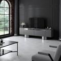 Comoda TV, Bexley, Bohem, 180x50x30 cm, PAL, Antracit / Argintiu