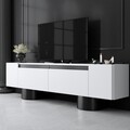 Comoda TV, Bexley, Bohem, 180x50x30 cm, PAL, Alb/Negru