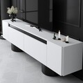 Comoda TV, Bexley, Bohem, 180x50x30 cm, PAL, Alb/Negru