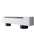 Comoda TV, Bexley, Bohem, 180x50x30 cm, PAL, Alb/Negru