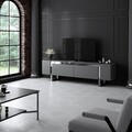 Comoda TV, Bexley, Yildiz, 180x50x30 cm, PAL, Antracit / Argintiu
