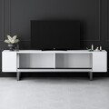 Comoda TV, Bexley, Yildiz, 180x50x30 cm, PAL, Alb / Argintiu