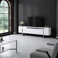 Comoda TV, Bexley, Yildiz, 180x50x30 cm, PAL, Alb / Argintiu