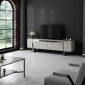 Comoda TV, Bexley, Yildiz, 180x50x30 cm, PAL, Travertin / Argint