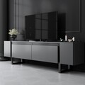Comoda TV, Bexley, Yildiz, 180x50x30 cm, PAL, Antracit / Negru