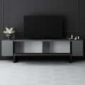 Comoda TV, Bexley, Yildiz, 180x50x30 cm, PAL, Antracit / Negru