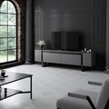 Comoda TV, Bexley, Yildiz, 180x50x30 cm, PAL, Antracit / Negru