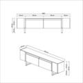 Comoda TV, Bexley, Yildiz, 180x50x30 cm, PAL, Antracit / Negru