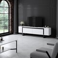Comoda TV, Bexley, Yildiz, 180x50x30 cm, PAL, Alb/Negru