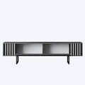 Comoda TV, Bexley, Chrome Line, 180x30x48 cm, PAL, Antracit / Negru