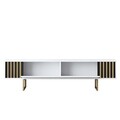 Comoda TV, Bexley, Gold Line, 180x30x48 cm, PAL, Alb/Auriu