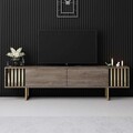 Comoda TV, Bexley, Gold Line, 180x30x48 cm, PAL, Nuc / Aur