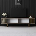 Comoda TV, Bexley, Gold Line, 180x30x48 cm, PAL, Nuc / Aur